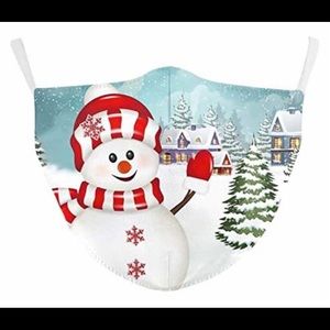 Snowman Face Mask adjustable loops filter pockets